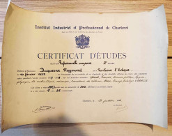 Certificat D'études Section Professionnelle Moyenne - 2è Année - 1937-38 - Dusquene Raymond - Diplomas Y Calificaciones Escolares