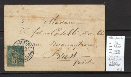 Cochinchine - Saigon - 1888 - Alphée Dubois 5 Cts - Yvert 49 Pour Brest - - Alphée Dubois