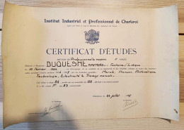 Certificat D'études Section Professionnelle Moyenne - 1è Année - 1936-37 - Dusquene Raymond - Diplomas Y Calificaciones Escolares