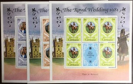 Grenada 1981 Royal Wedding Sheetlet Set MNH - Grenade (1974-...)