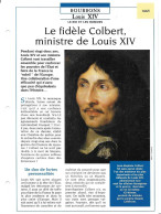 FICHE ATLAS: LE FIDELE COLBERT MINISTRE DE LOUIS XIV -BOURBONS - Geschichte