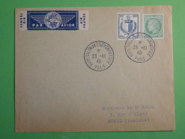 DN1 PARIS  LETTRE  1948 TUNIS  ++AEROPHILIE ++AFF. INTERESSANT +++ - 1927-1959 Cartas & Documentos