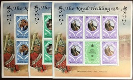 St Lucia 1981 Royal Wedding Sheetlet Set MNH - St.Lucie (1979-...)