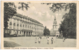 Ferldpost-AK Erbach Im Odenwald, Schloss, Rathaus Und Ev. Kirche 1917 - Erbach