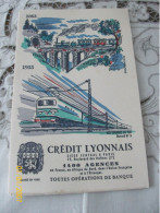 Buvard " CREDIT LYONNAIS Les Chemins De Fer Buvard N5" - Banca & Assicurazione