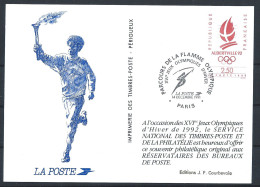 France - FDC 14/12/1991 - J.O D’Albertville - Souvenir Philatélique - 1990-1999