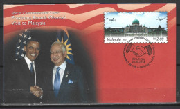 MALAISIE. Enveloppe Commémorative De 2014. Obama. - Malesia (1964-...)