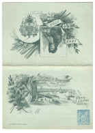 France Entier Postal Carte Lettre  15 C En Bas  Sage  Fêtes Du Centenaire De Dunkerque 1893  Neuve  Bleu Rare - Kartenbriefe