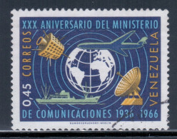 Venezuela 1966 Mi# 1697 Used - Ministry Of Communications, 30th Anniv. / Space - América Del Sur