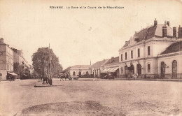 Roanne * La Gare Et Le Cours De La République * Ligne Chemin De Fer De La Loire - Roanne