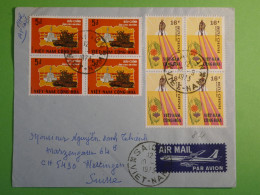 DN1 VIETNAM LETTRE  RECO 1973  SAIGON  POUR LA SUISSE ++BLOCS DE 4 TP ++AFF. INTERESSANT +++ - Vietnam