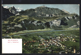 AK Meiringen, Totalansicht Mit Blick Zum Well- Und Wetterhorn  - Meiringen