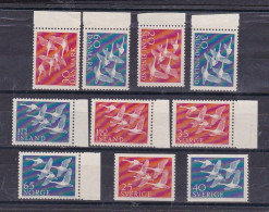 1956 Norden GIRI DEL NORD  - CIGNI  Giro Di 10 Valori: Danmark Island Norge Sverige Finland MNH** SWANS - Nuevos