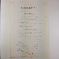 Decreto Firmato Dal Re Umberto I, Controfirmato Dal Ministro Della Guerra Ettore Bertole' Viale - Décrets & Lois