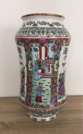 Ancien Vase Balustre En Céramique Magnifiquement Décoré, Chine, Milieu 20ème, H : 48 Cm - Asiatische Kunst