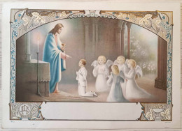 Affiche Religieuse - Dim 24/34cm - La Communion Entourée D'anges - Plakate