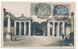 1928 ROMA POSTA AEREA CARTOLINA X MILANO 0,60 PA + 0,20 EMANUELE FILIBERTO - Correo Aéreo