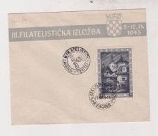 CROATIA WW II, EXPO 1943 FDC Cover  Hand & Machine Cancel - Croazia