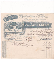10-A.Jacollot .Manufacture De Voitures à Promener Les Enfants..Troyes...(Aube)....1908 - Verkehr & Transport