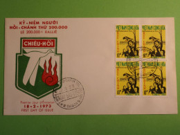 DN1 VIETNAM LETTRE  FDC 1973 SAIGON  POUR NIDERHASLI  SUISSE ++ BLOC DE 4 TP ++AFF. INTERESSANT +++ - Vietnam