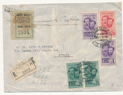 1945 19-1-1945 RSI VENEZIA RACCOMANDATA ESPRESSO FLLI BANDIERA 2,50 + 2X1 LIRA + COPPIA 0,25 - Marcophilia