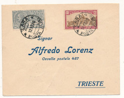 1926 ZARA POSTA AEREA AEREOGRAMMA X TRIESTE 0,60 PA + GEMELLO 0,60 ANNO SANTO - Luftpost