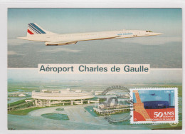 Carte-Maximum FRANCE 2024 N° Y&T ? (50 Ans Aéroport Charles De Gaulle) Obl Sp 1er Jour Illustrée 15/03/2024 Editions PI - 2020-…