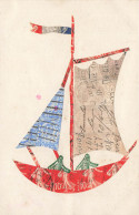 Stamps * CPA à Système De Collage De Timbres ! * Bateau Voilier - Francobolli (rappresentazioni)