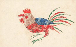 Stamps * CPA à Système De Collage De Timbres ! * Oiseau Coq Bird - Timbres (représentations)