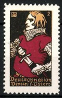 Reklamemarke Deutschnationaler Verein F. Österreich, Knappe Mit Schwert  - Cinderellas
