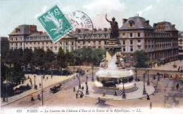 75 - PARIS 10 -  Caserne Du Chateau D Eau Et La Statue De La Republique - Arrondissement: 10