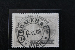 1-VI-08 STE ANONYME LES ETABLISSEMENTS S.GRAUER & Cie . PARIS  TIMBRE FISCAL 5C  EFFIGIE MARIANNE .. - Stamps