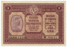 1 LIRA CASSA VENETA DEI PRESTITI OCCUPAZIONE AUSTRIACA 02/01/1918 SUP - Occupation Autrichienne De Venezia