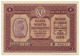 1 LIRA CASSA VENETA DEI PRESTITI OCCUPAZIONE AUSTRIACA 02/01/1918 SUP - Ocupación Austriaca De Venecia