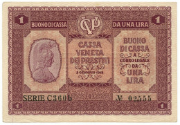 1 LIRA CASSA VENETA DEI PRESTITI OCCUPAZIONE AUSTRIACA 02/01/1918 SUP - Occupazione Austriaca Di Venezia