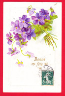 Fant-311PH29 Bonne Fête, Carte Gaufrée, Un Bouquet De Violettes, Cpa - Autres & Non Classés