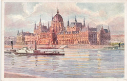 HONGRIE - Budapest - Orszachaz - Erste K K Priv - Donau Dampfschiffahrts Gesellschaft - Colorisé- Carte Postale Ancienne - Ungarn