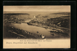 AK Bingen-Bingerbrück, Blick Vom Niederwald In`s Rhein- Und Nahetal & Mäuseturm  - Bingen