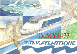 CPM - Pour L' Arrivée Du T.G.V. Atlantique à Saint-Brieuc Côtes Du Nord - Oeuvre Christian Grégori - Ed. J-C. VOLPI - Stazioni Con Treni