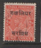 India  Gwalior Official   1936   SG  075  2a    Fine Used - Gwalior