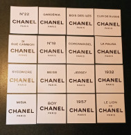 Collection Les Exclusifs De Chanel - Lot De 16 Cartes à Parfumer - Modernes (à Partir De 1961)