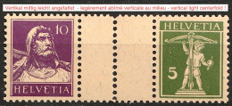 Schweiz Suisse 1930: Steg-Paar "Pont" Gutter-pair Zu S42 Mi WZ29xC * Falzspur Avec Charnière MLH (Zu CHF 110.00 -50%) - Zusammendrucke
