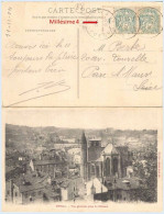 FRANCE - Millésime 4 Obl. 1904 Sur Carte Postale EPINAL Vue Générale Prise Du Château - 5c Blanc Vert - Millésimes