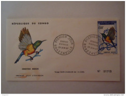 Congo Republique Populaire Brazzaville 1967 FDC Vogel Oiseau D'Afrique Cinnyris Regius PA 50 Tache Vuil - FDC