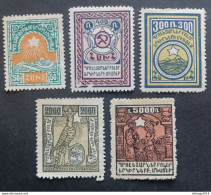 ARMENIA 1922 SOGGETTI VARI MNG MNHL CAT UNIF. 134-135-136-139-142 - Arménie