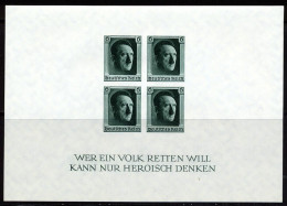 Allemagne Empire BF 1937 Yvert 9 ** TB Non Dentele - Blocks & Kleinbögen