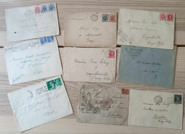 Lot De 9 Enveloppes Timbrées Provenance Et Oblitération Diverses - Autres & Non Classés