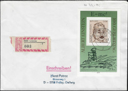 Allemagne De L'Est DDR 1979 Y&T BF 51 Sur Lettre Recommandée. Albert Einstein E=mc² - Albert Einstein