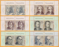 2023  Moldova  Рersonalities.  Aniversaries  2х6v  Mint - Moldavie