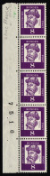 BRD 349 X Postfrisch 5er Streifen Mit Bogenzähler, Gefaltet #IA387 - Autres & Non Classés